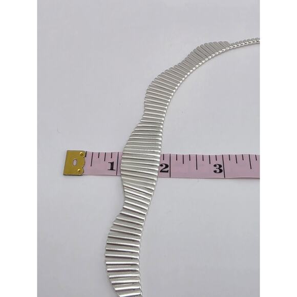 GRADUATED COLLAR NECKLACE ITALY 925 STERLING SILVER - Picture 9 of 16